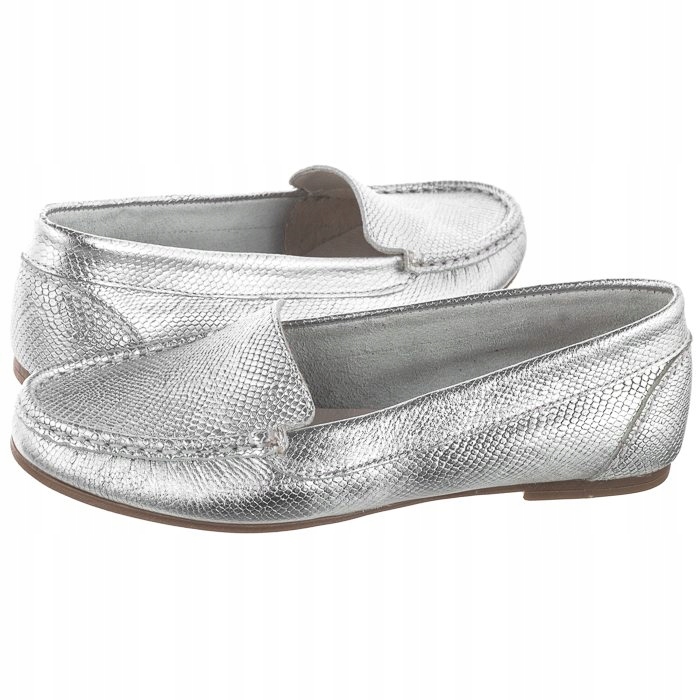 Dámské kožené boty Mokasíny Filipe 6926 Stříbrné