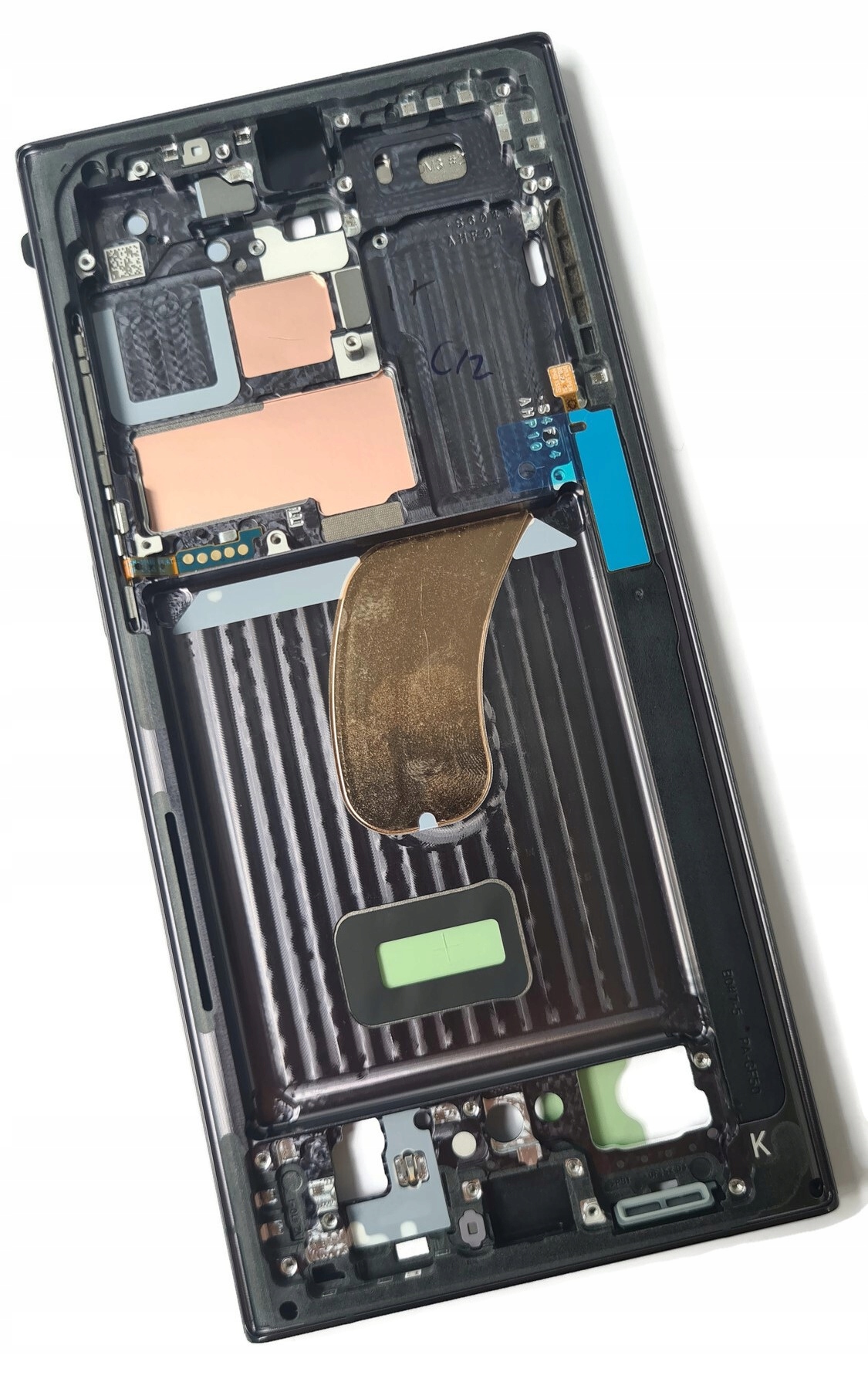 Org Korpus rámik puzdro pre Samsung Galaxy S23 Ultra (SM-S918), čierny