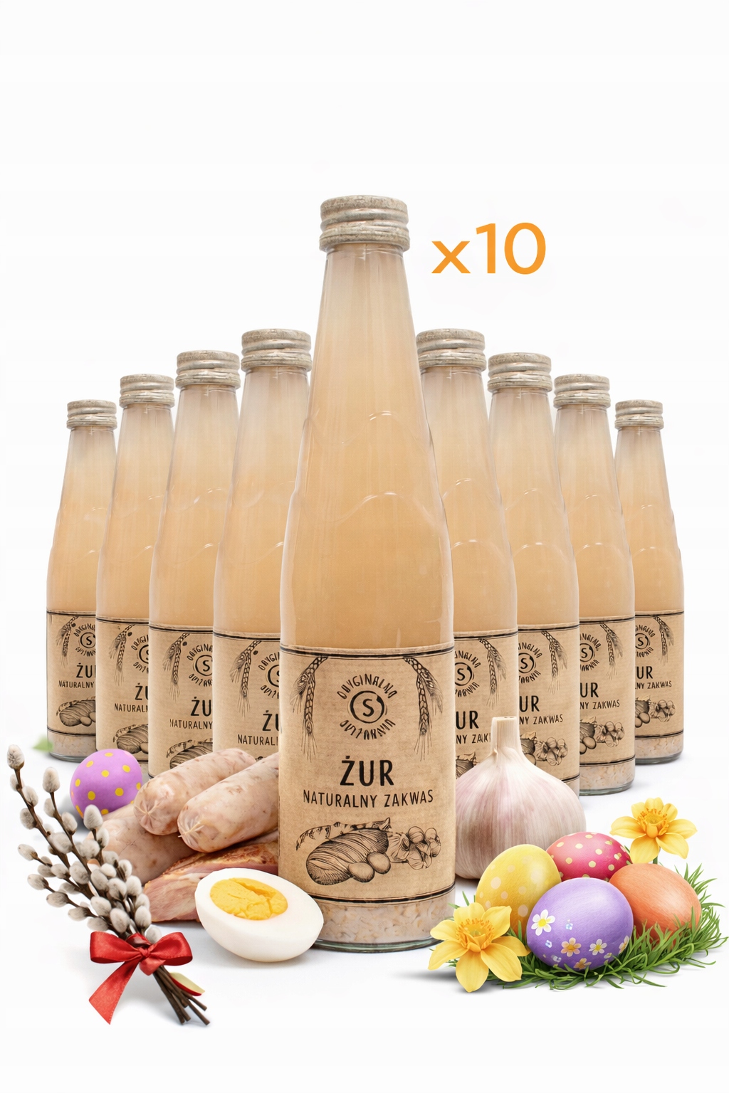 Sok Żur Natualny Zakwas Domowy tradycyjny 500ml x10szt 5l