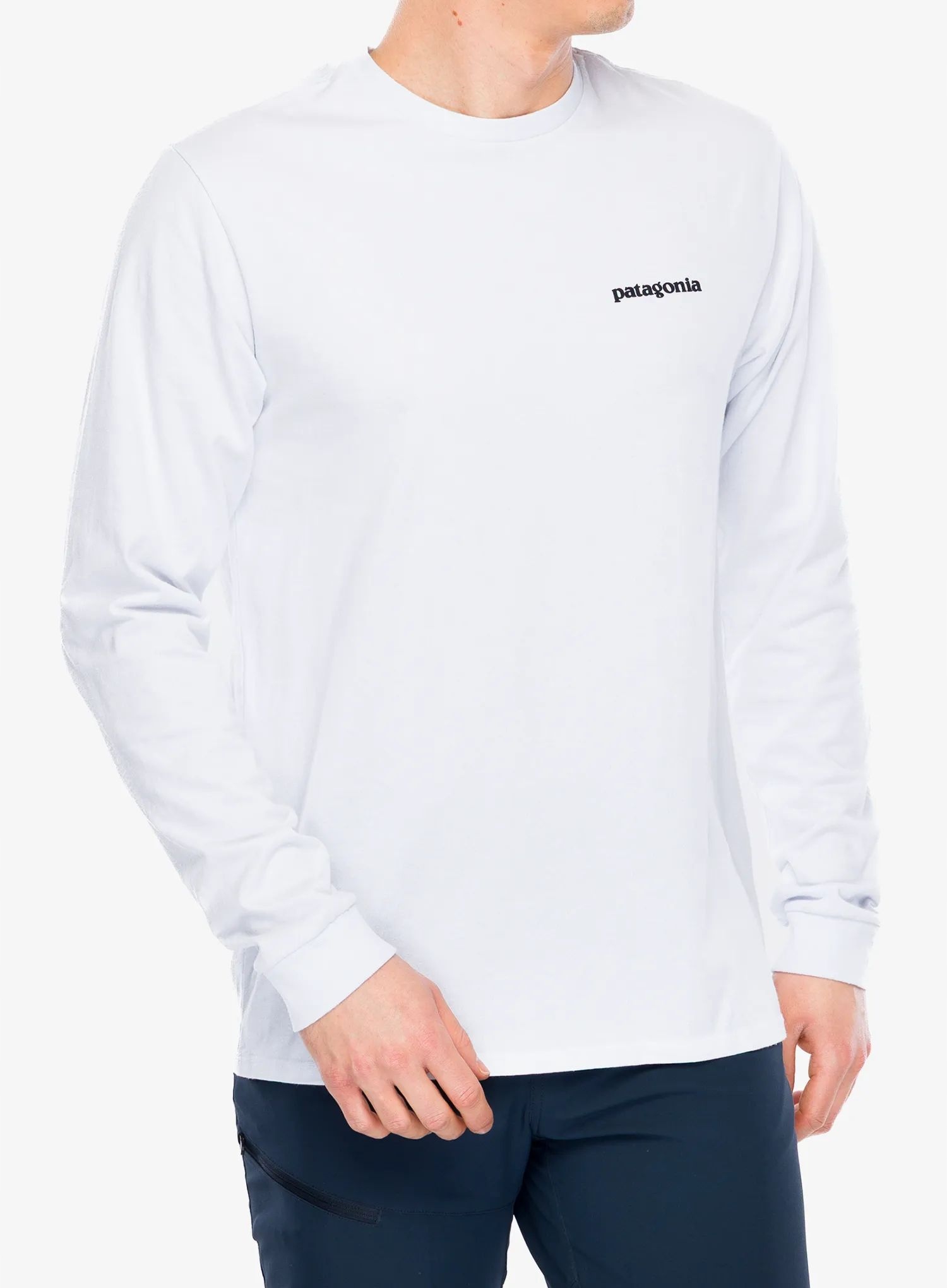 Mikina bez kapuce Patagonia L/s P-6 Logo Responsibili-Tee bílá XL