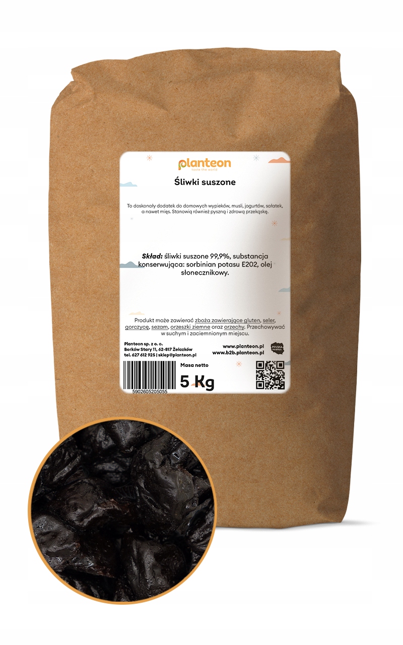 Śliwki suszone 5kg Premium bez pestek naturalne