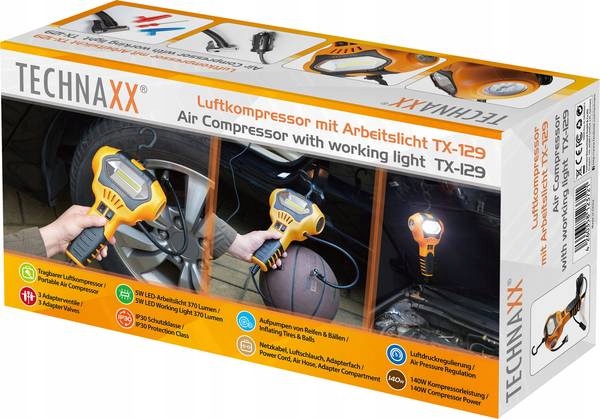 Prenosný kompresor Technaxx Air Compressor Tx-129 140W s Led baterkou