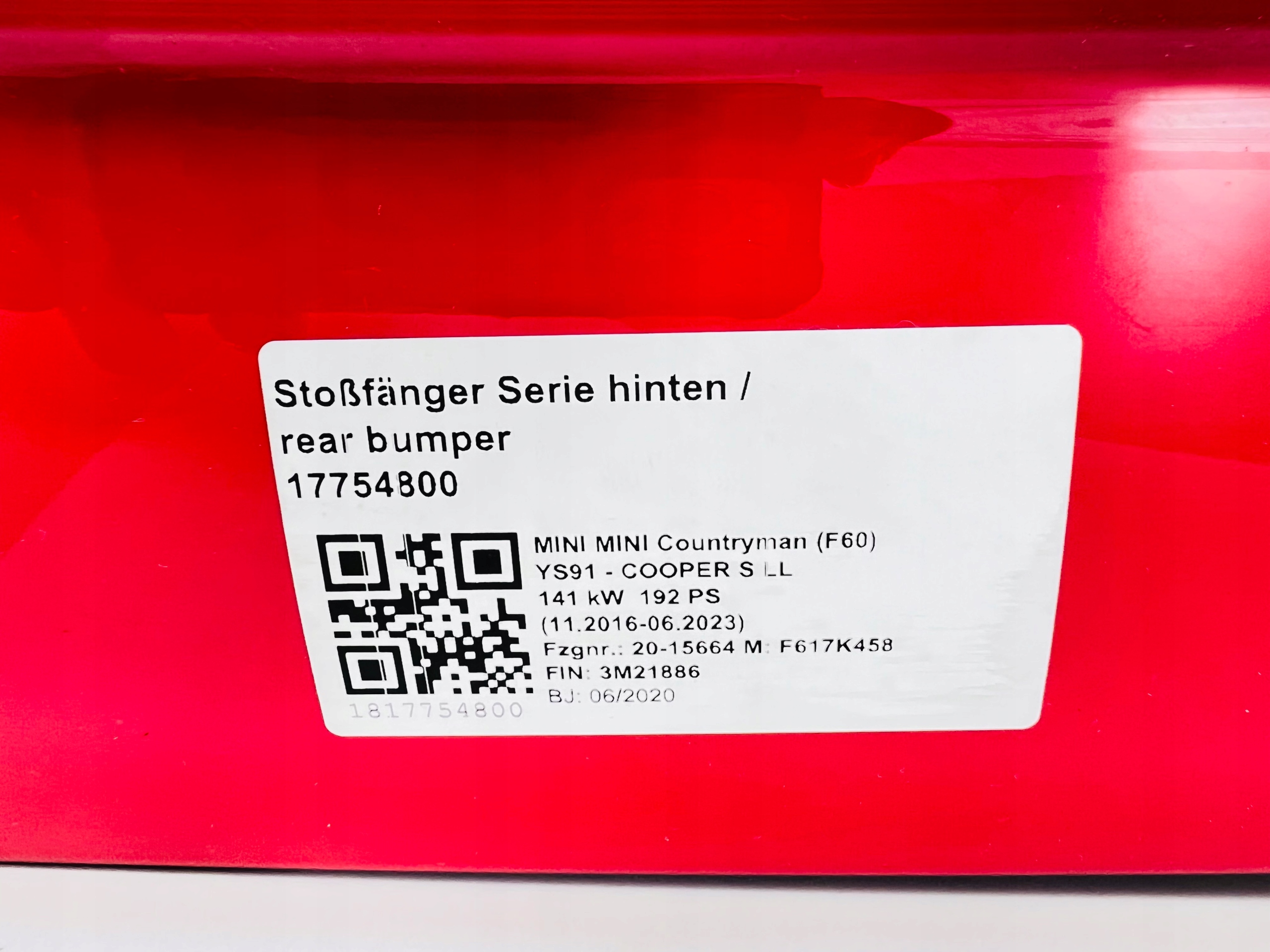 bumper rear MINI F60 S LCI 851