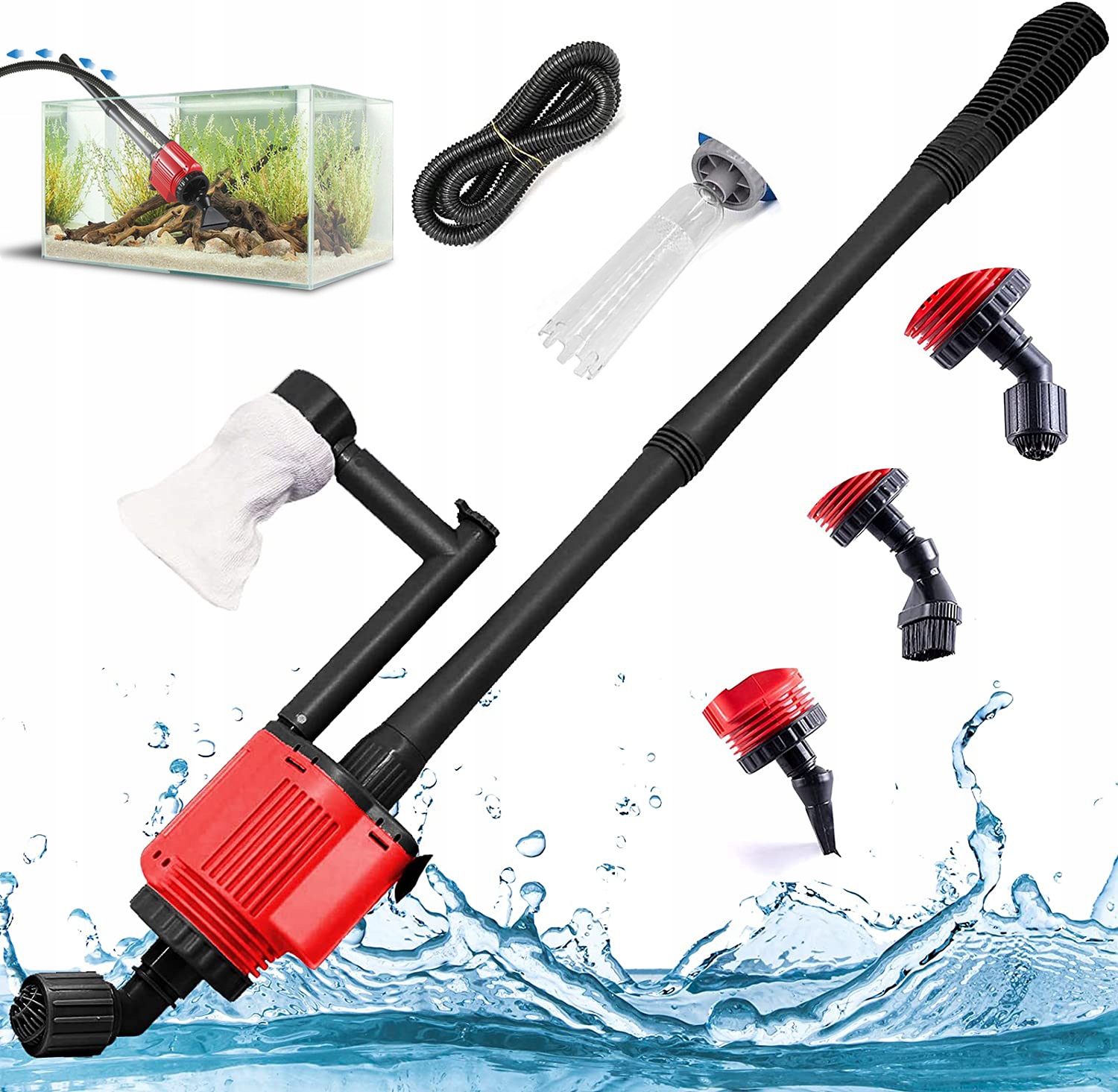 6V1 Elektrický Vysavač Do Akvária Pro Výměnu Vody, Vyčistěte Písek 28 W