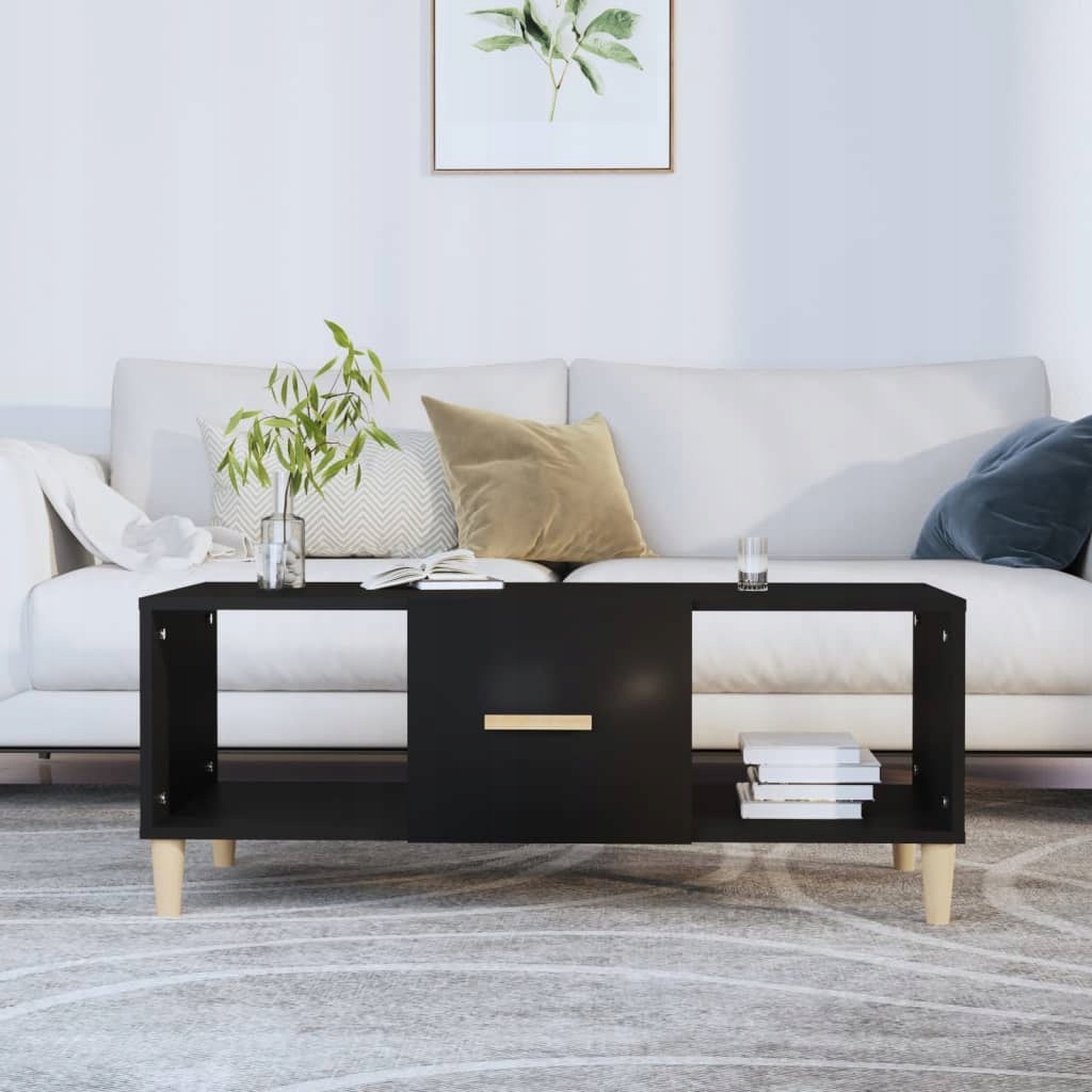 Konferenční stolek, černý, 102 x 50 x 40 cm, materiál na bázi dřeva