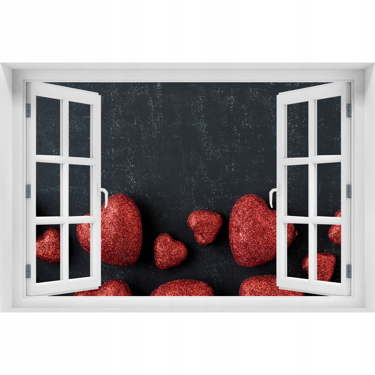 

Fototapeta Naklejka Okno Serca na tablicy 150x100