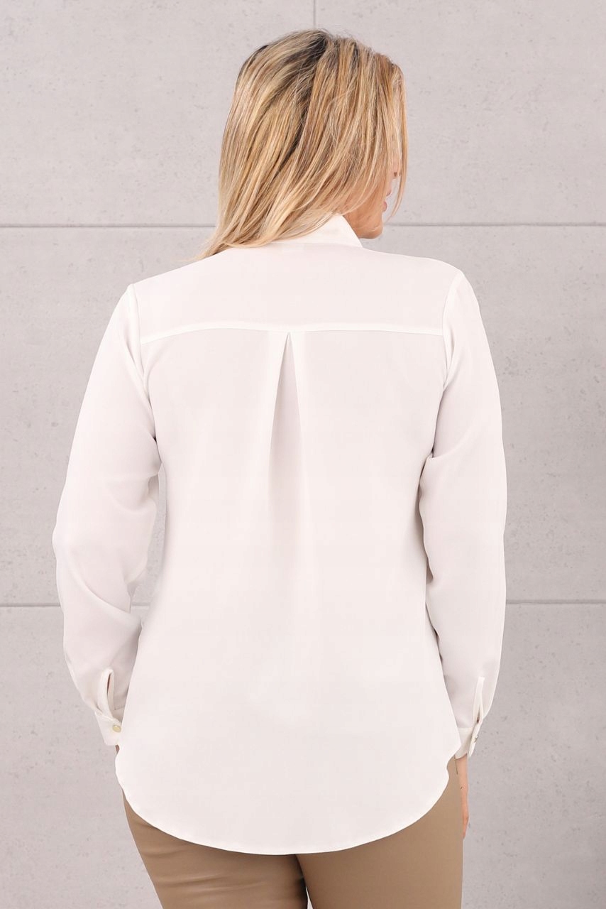 KOSZULA DAMSKA KLASYCZNA ELEGANCKA KOŁNIERZ Kolor biały