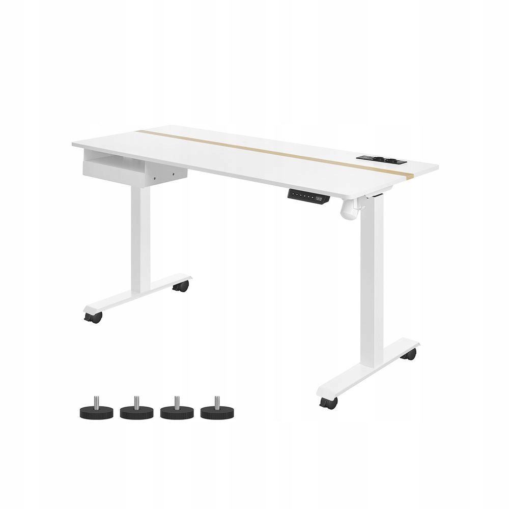 Stelaż Biurka Elektrycznego Vasagle Regulowany 140x60x(72-120) cm Biały