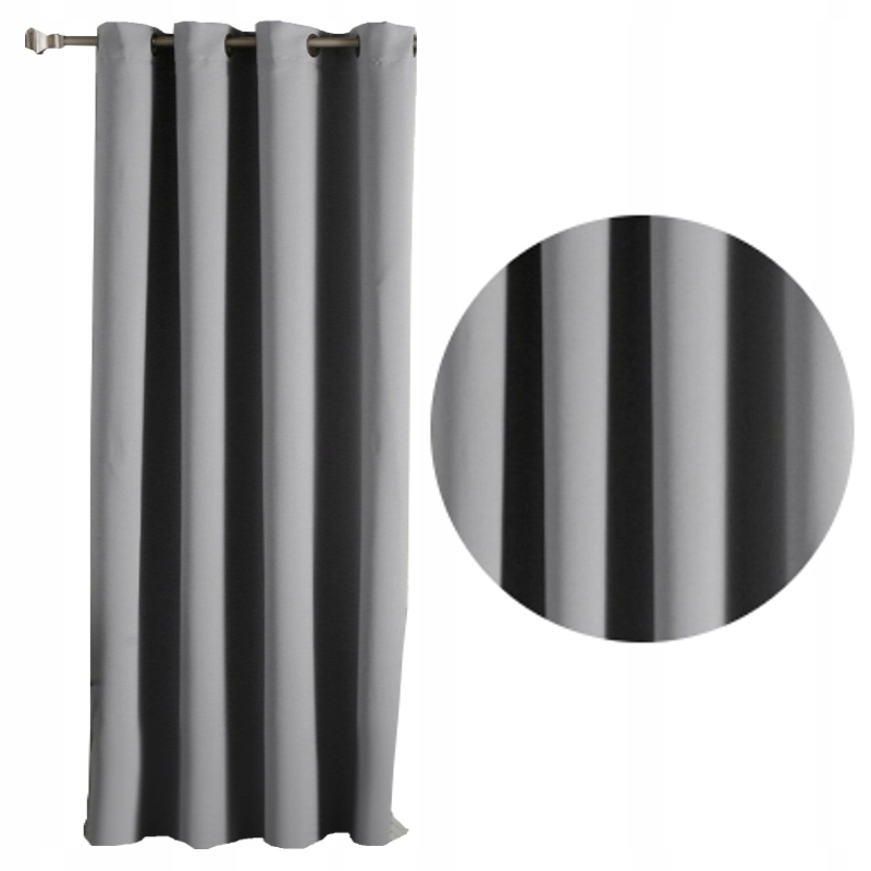 zatemňovací závěs Blackout 145x245 výška, silné záclony, barva Světle Šedá