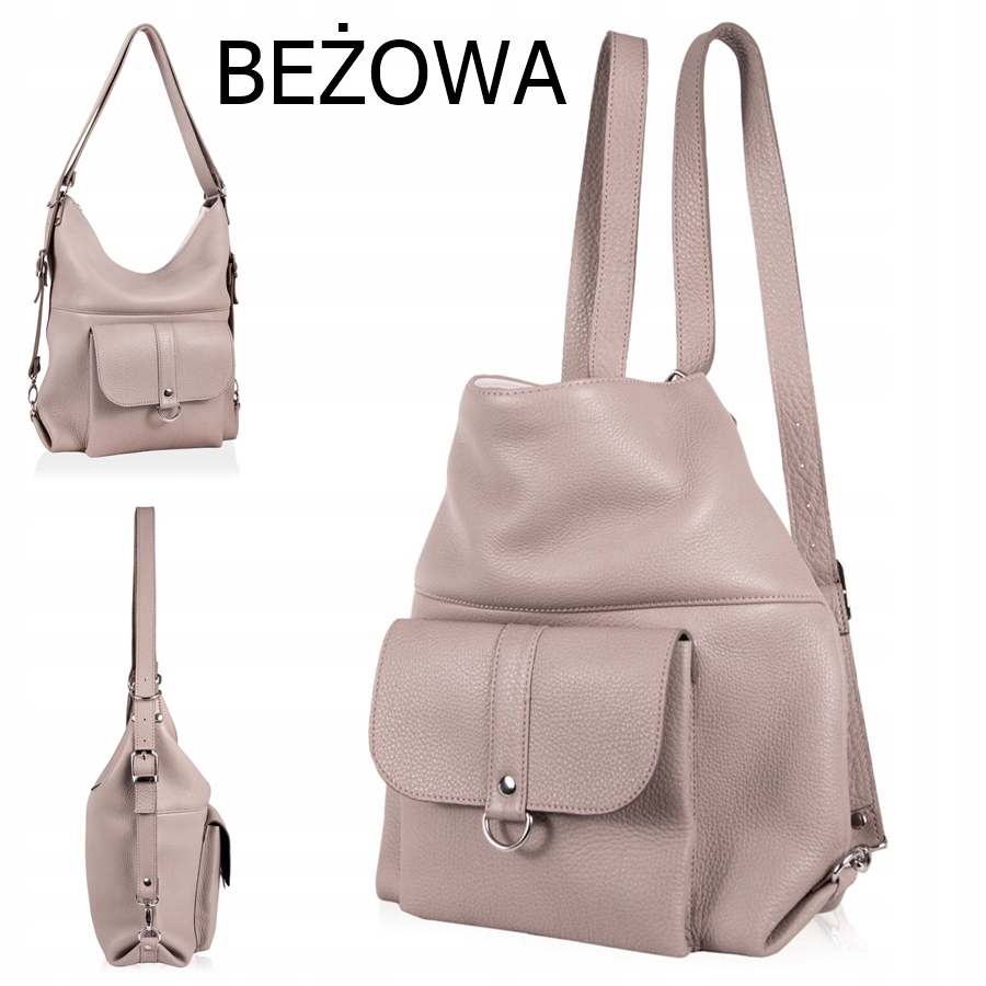 TOREBKA DAMSKA PLECAK 2W1 WŁOSKA SKÓRA NATURALNA Cechy dodatkowe brak