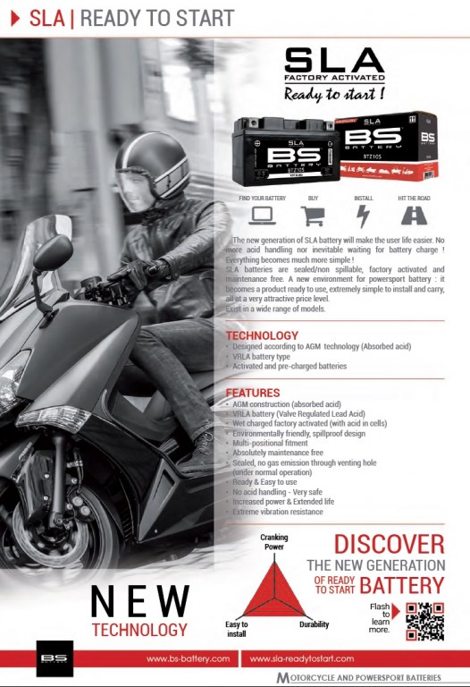 Továrni aktivovaná motocyklová batéria Bs-battery BT9B-4 (YT9B-4) 2H657140