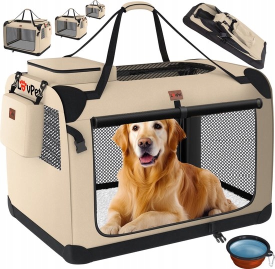 Přepravka pro psa Lovpet béžová 3XL 69 cm x 69 cm 102 cm (1602)