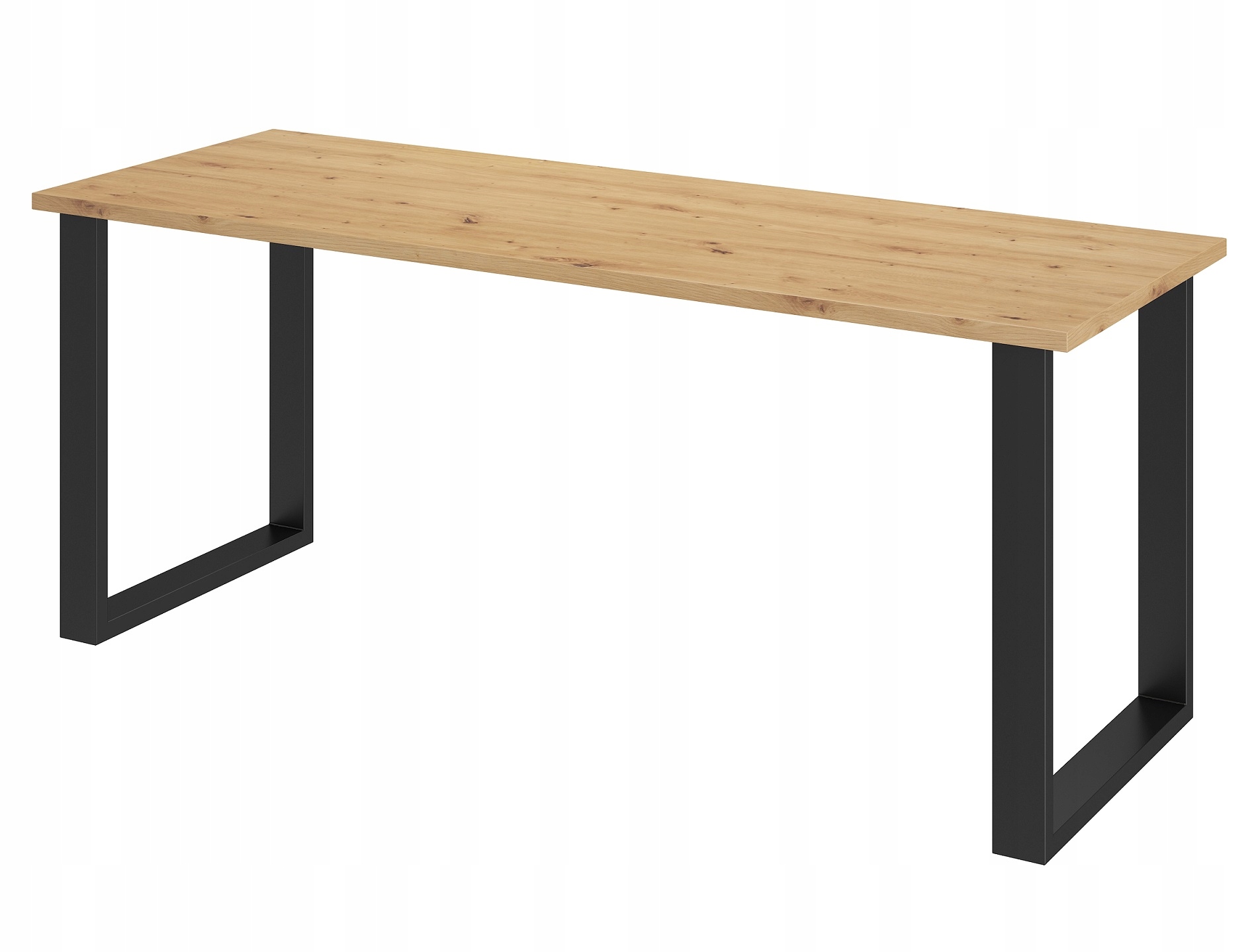 Jídelní stůl do obývacího pokoje 185x67 Dub Artisan. Kovové černé nohy 8x4