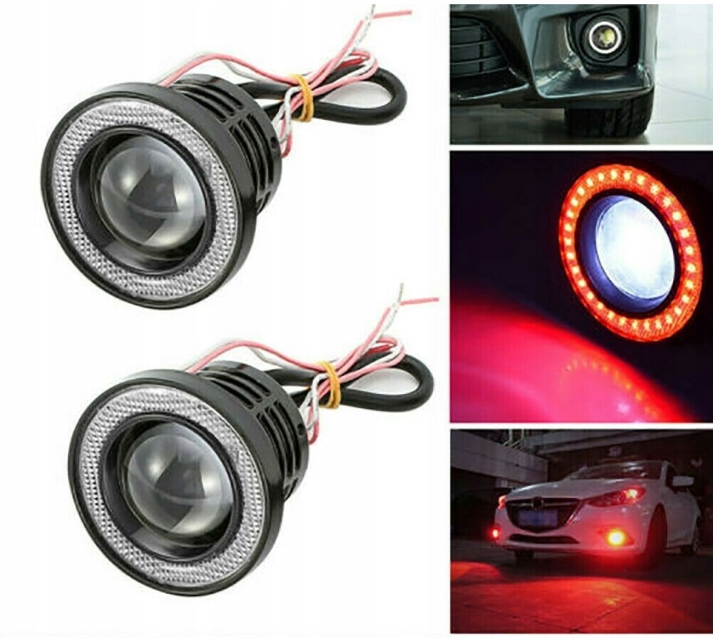 3w1 Led Dzienne Halogeny Soczewki Biale i Czerwone Lamp Type universal