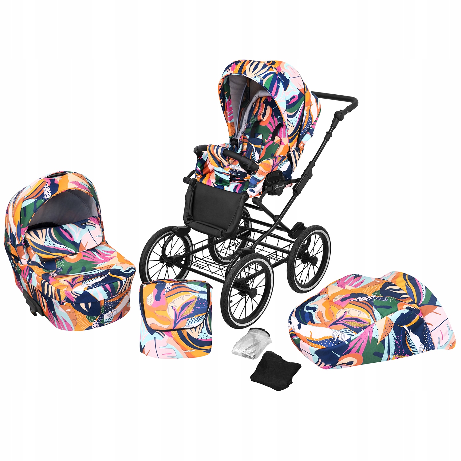 Wózek dziecięcy retro ROMANTIC 2w1 + AKCESORIA Model Romantic