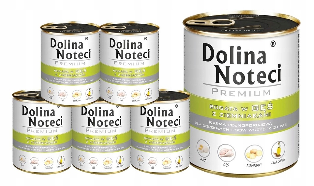 Levně Dolina Noteci Premium vlhké krmivo pro psy bohaté na husu s bramborami 6 x 800 g