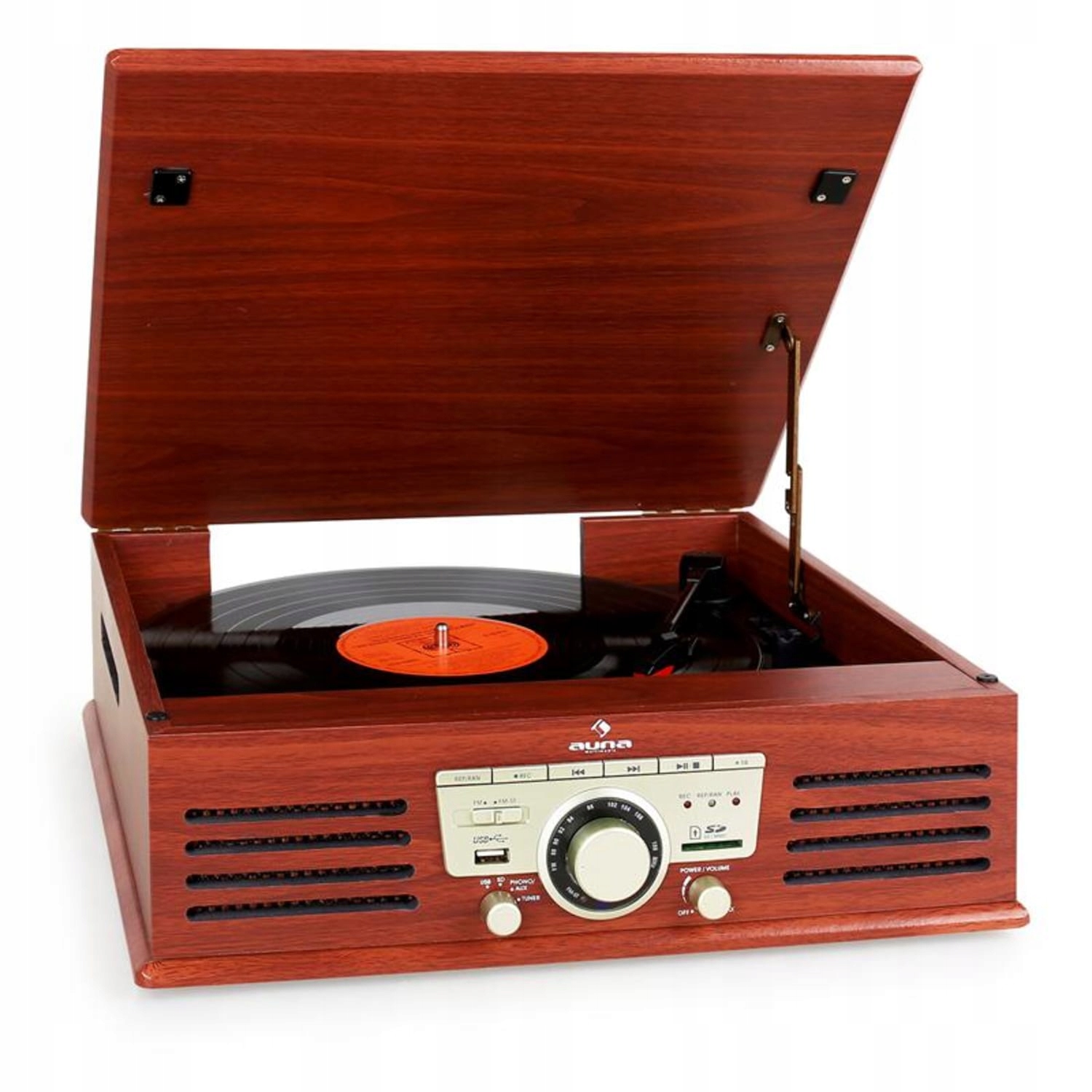 Retro gramofón Auna TT-92B Usb Sd MP3 Fm rádio