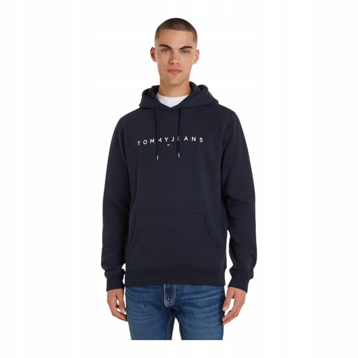Tommy Hilfiger Pánská Mikina Tjm Reg Linear Logo Hoodie Ext Tmavě Modrá vel. L