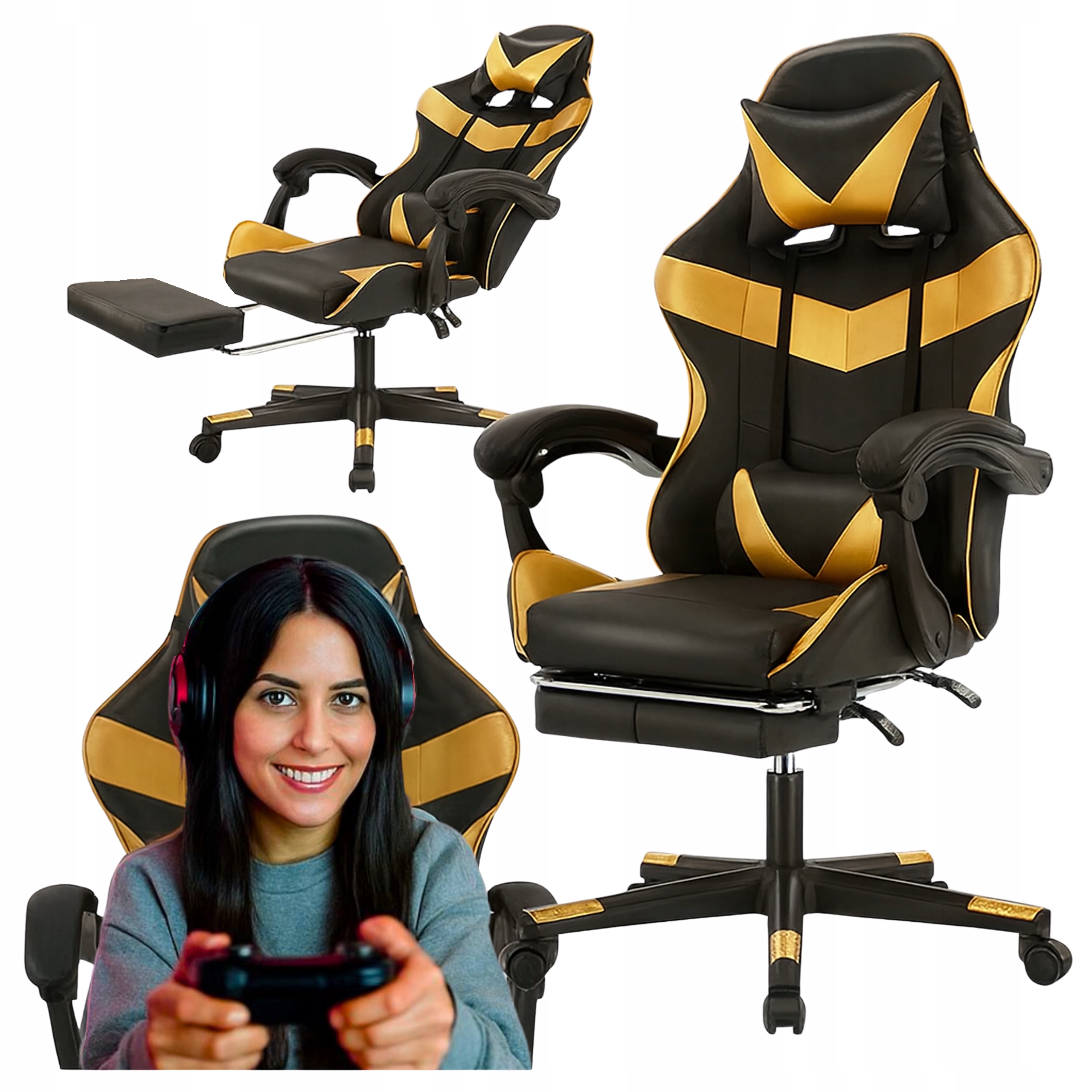 Fotel Gamingowy Biurowy krzesło biurowe obrotowe biurka Kubełkowy obrotowy