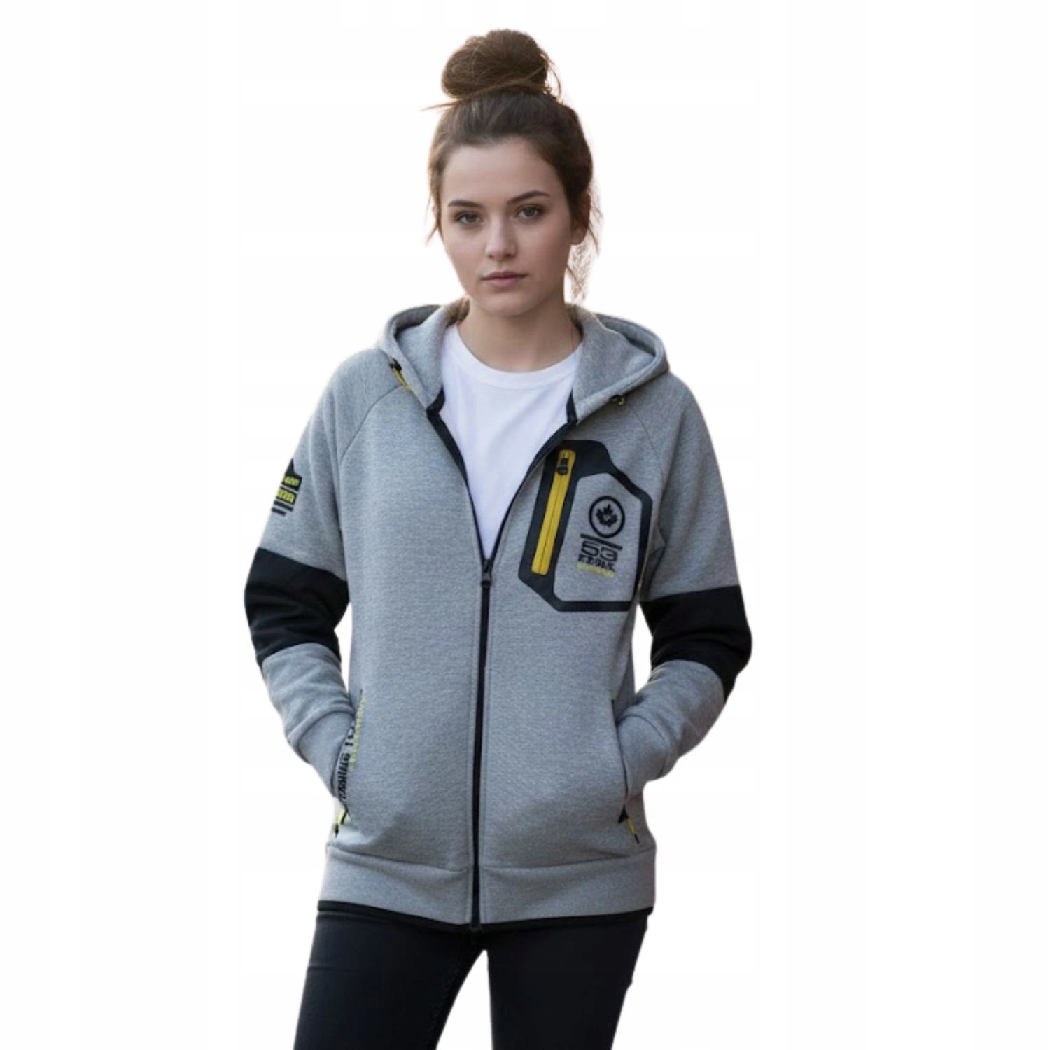 Mikina Canadian Peak dámská sportovní kapuce fleece bavlněná šedá vel. XL