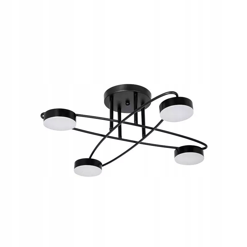 Moderní Led lampa 28W s moduly na drátcích, černý kříž nad postelí