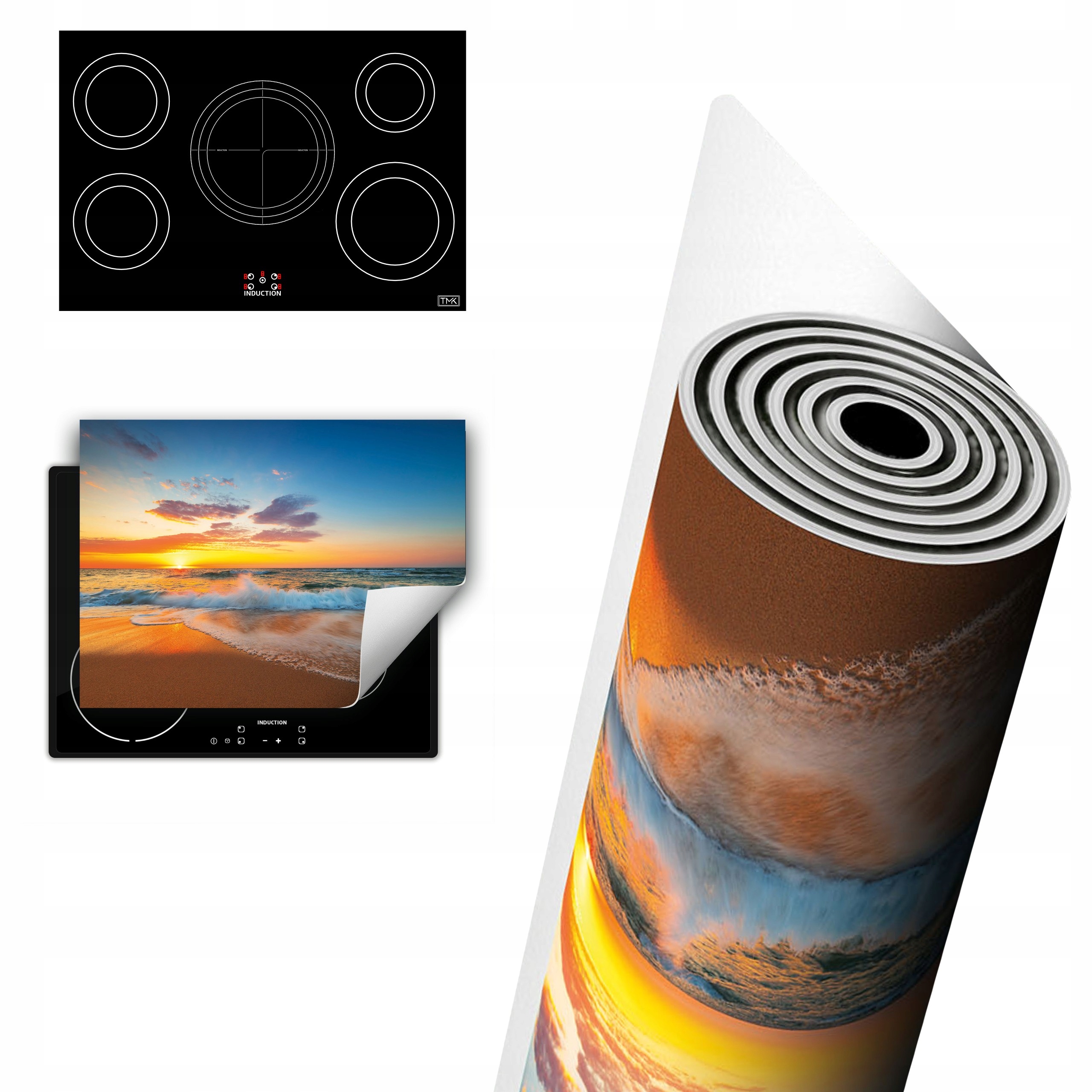 Vinylová Ochrana Na Indukci Desky 80x52 slunce moře