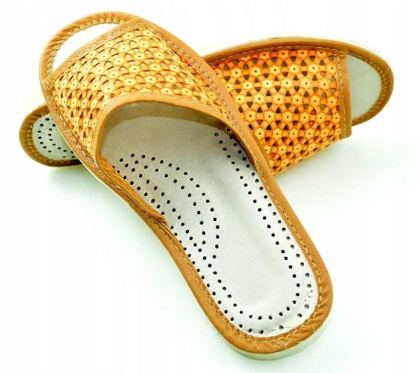 SKÓRA NATURALNA JAKOŚĆ GÓRALSKIE KAPCIE r. 39 - 25 cm Marka inna