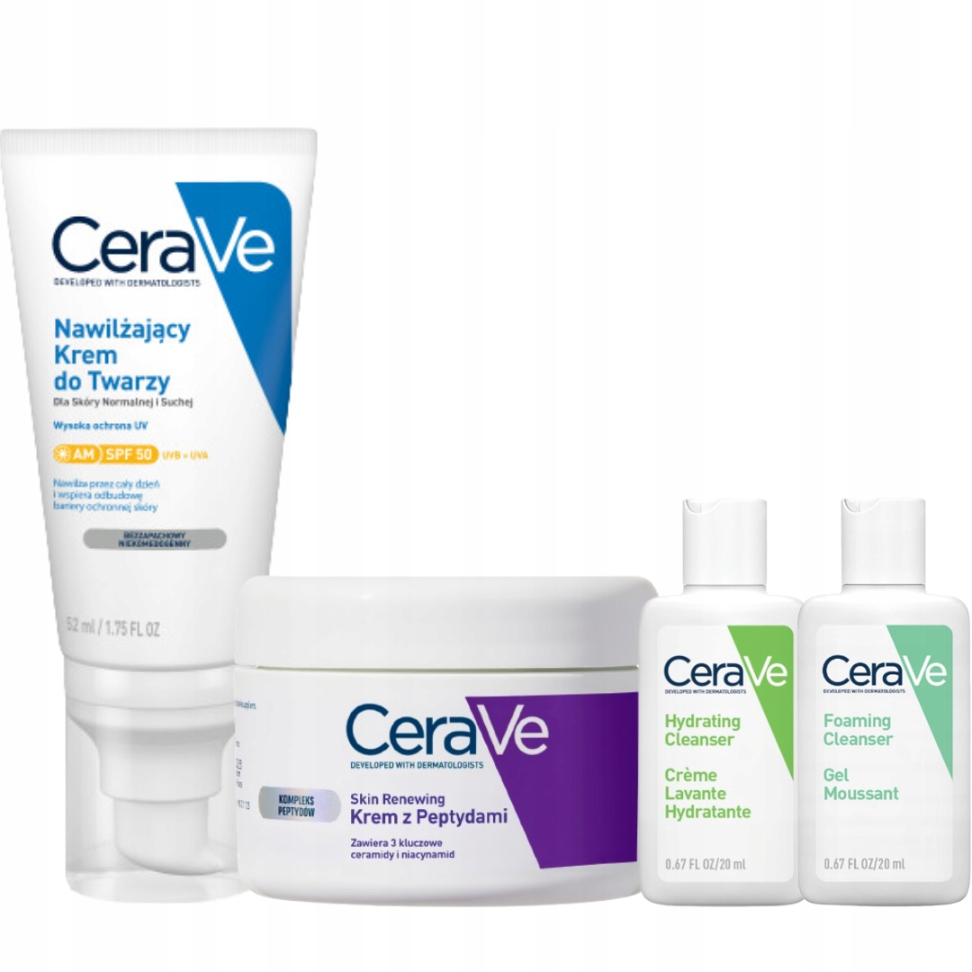 CeraVe Skin Renewing Krem z peptydami 48g, Krem Nawilżający do Twarzy SPF50
