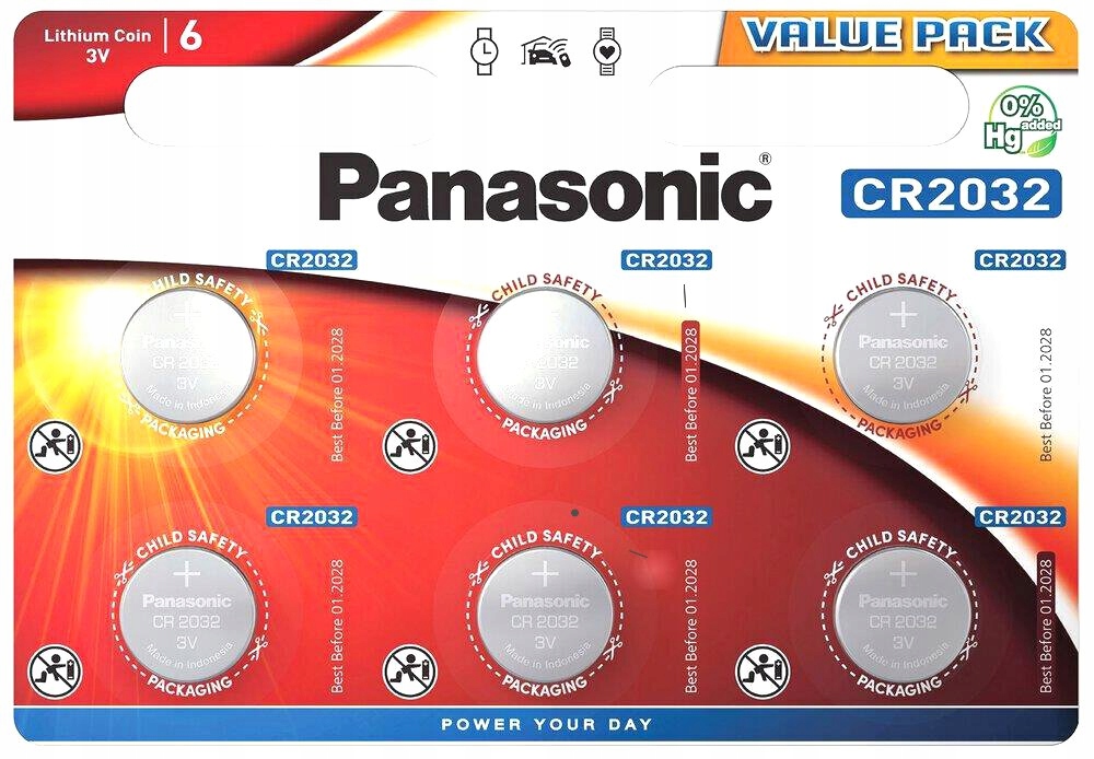Bateria Litowa Panasonic CR2032 3V Blister 6 sztuk