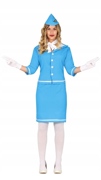 STRÓJ ASYSTENTKA LOTNICZA STEWARDESSA BŁĘKIT M
