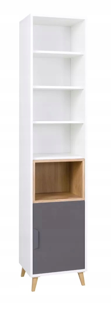 

Regał na książki wąski słupek z półkami szafka