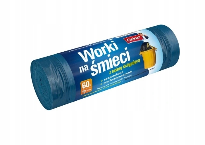 

Oskar, Worki na śmieci z taśmą 60L, 10 sztuk
