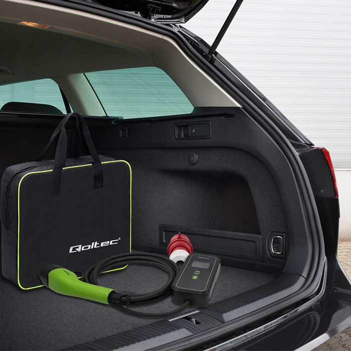 Przenośna ładowarka do samochodu EV 2w1 Typ2 11kW 5PIN LCD 3fazy Wallbox 5m Liczba gniazd 1