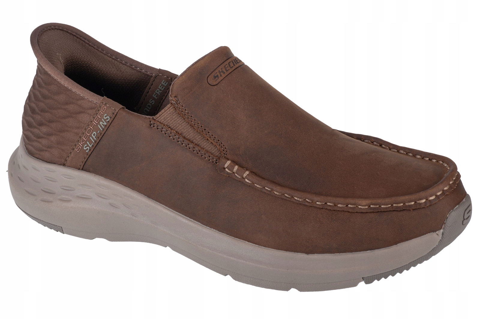 Skechers Parson Oswin [45] Pánské kožené polobotky Hnědá