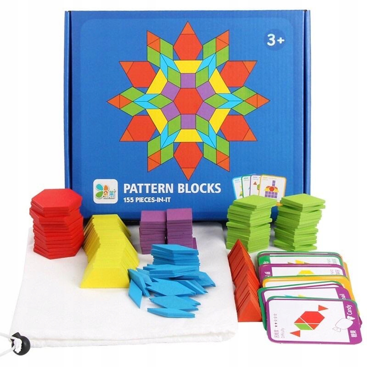 UKŁADANKA TANGRAM MONTESSORI KLOCKI PUZZLE DREWNIANE 155 elementów Marka inna