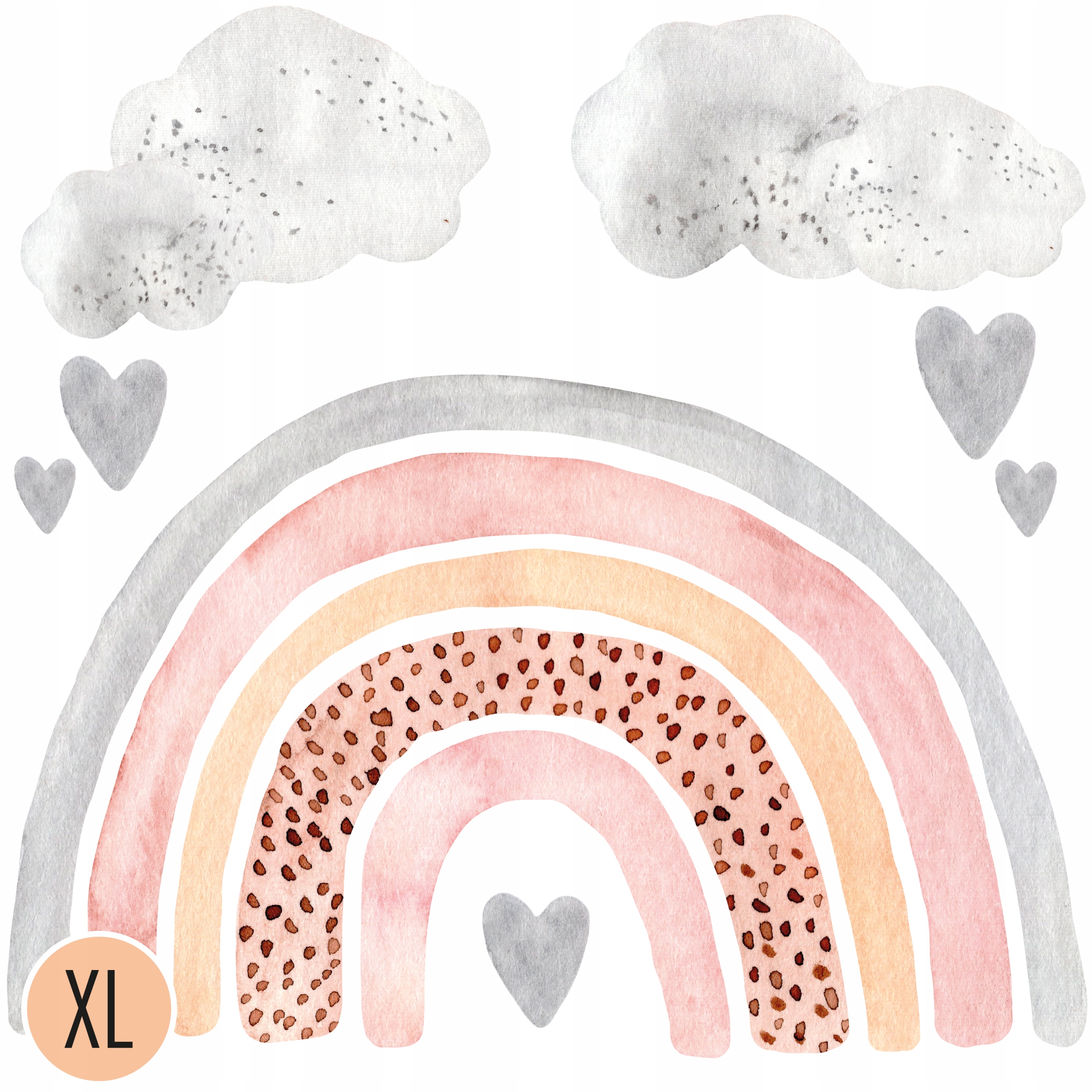 100x100cm NAKLEJKI na ścianę dla dzieci dekoracyjne TĘCZA pastelowa