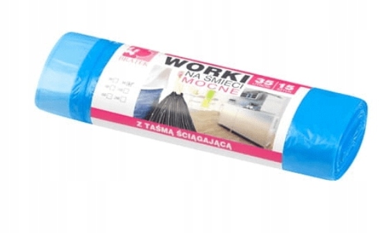 

Worki na śmieci mocne 35l 15 szt Eko z Taśmą