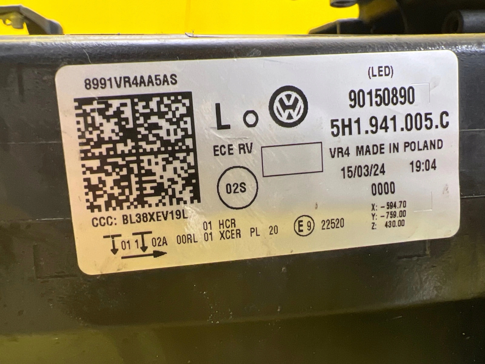 light left VW Golf VIII 8 5H1941005C Led 2019