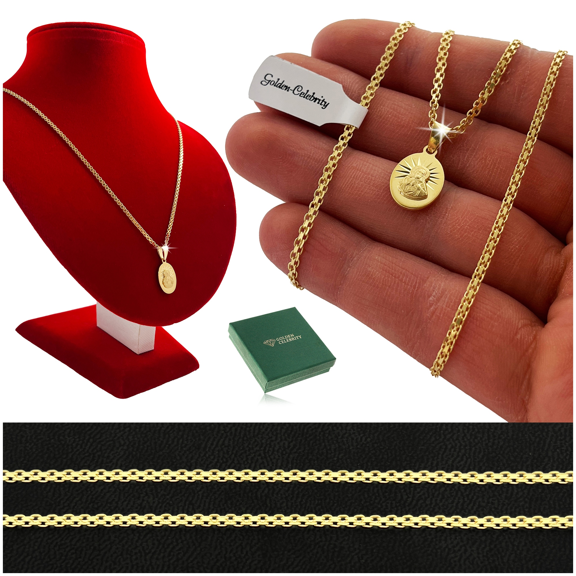 Zlatý Řetízek Bismark Medailon Škapulíř 925/585 Jako Dárek Pro Ženu