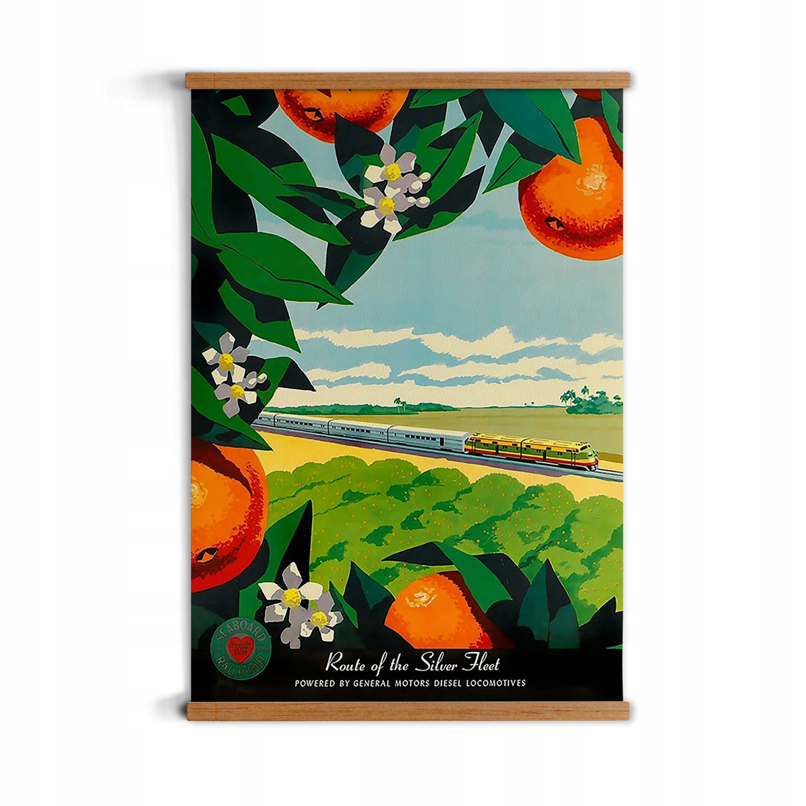 

plakat z zawieszką A3 retro Srebrna Flota pociąg