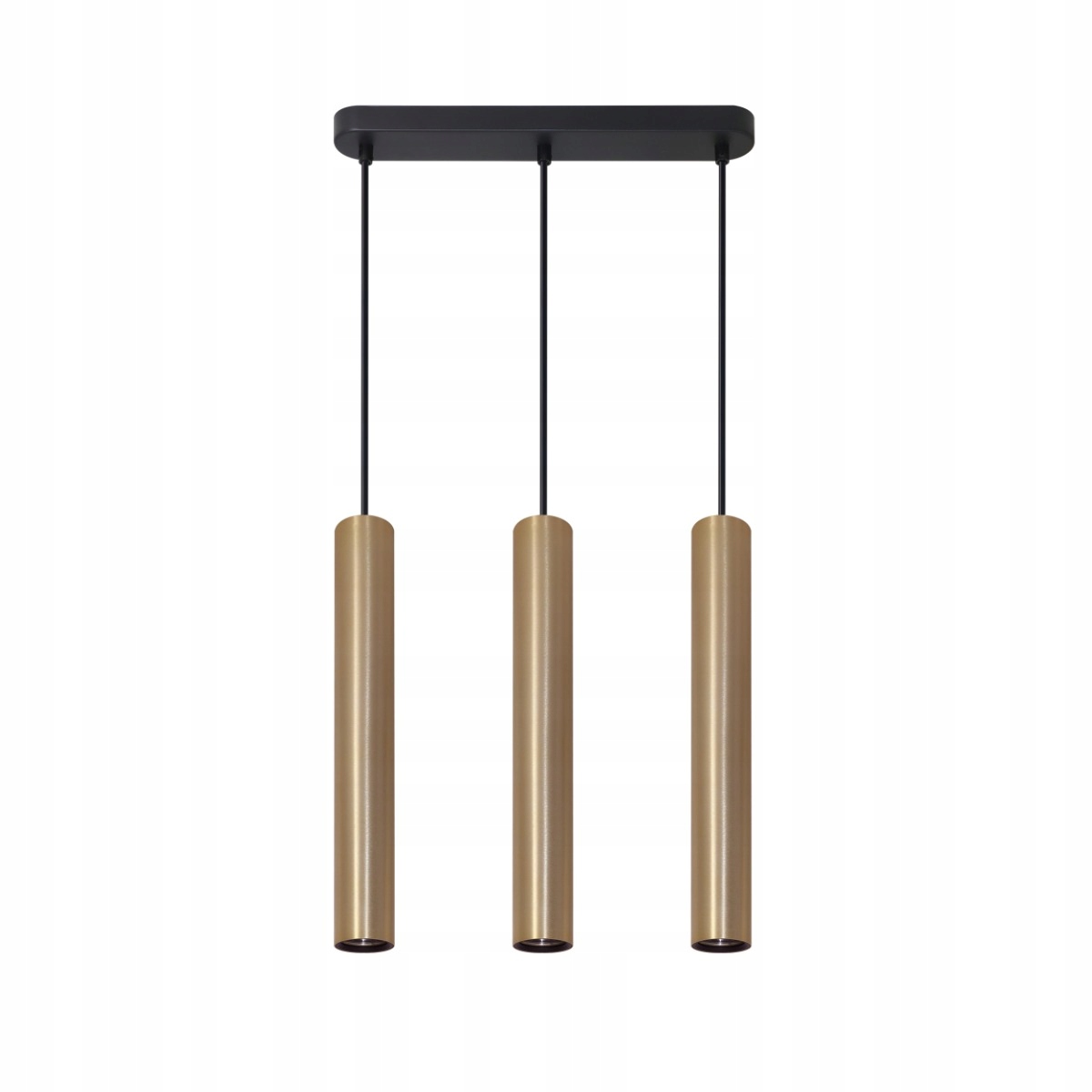 Závesná lampa zlatá trojitá tuby 45 cm nad stôl ostrovný bar do jedálne Polux