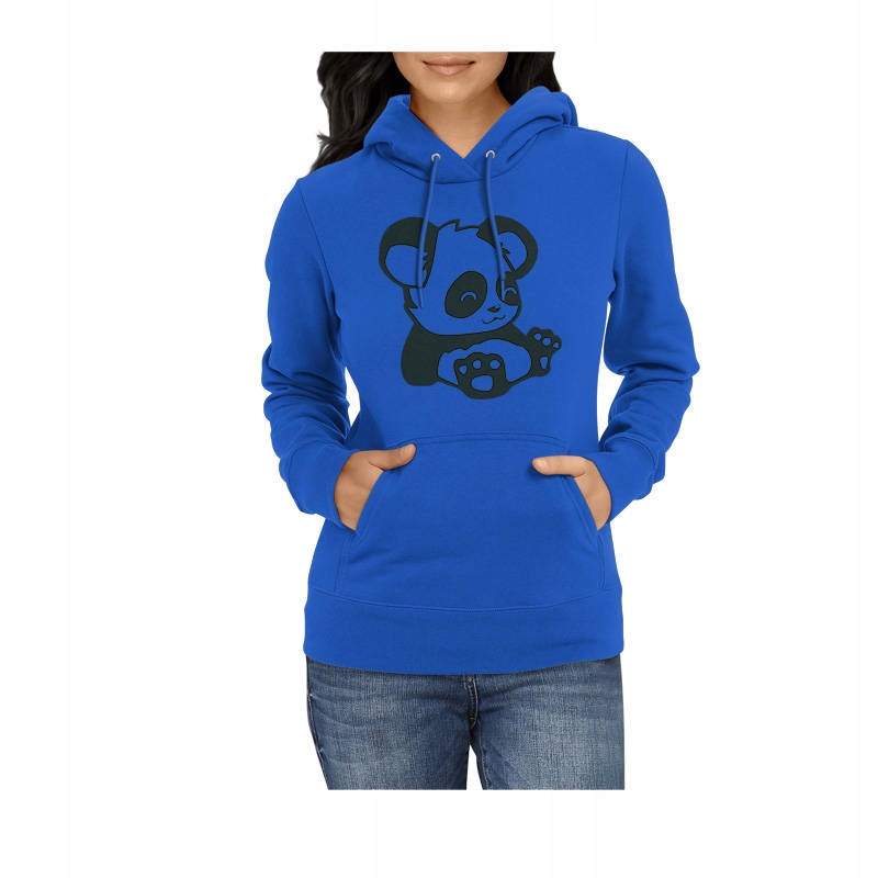

Bluza damska Z Uroczą Pandą, kangurka, r.blue S