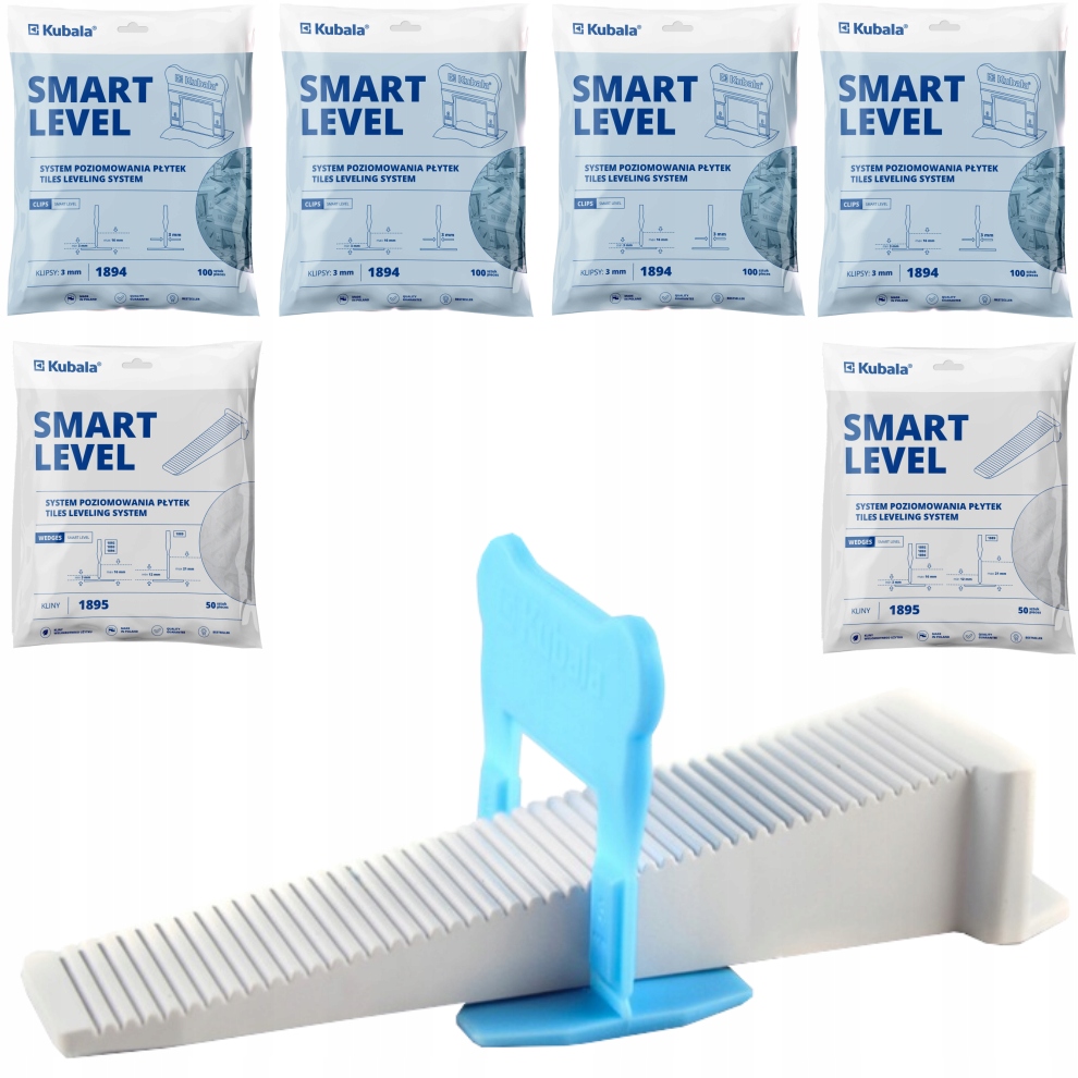 Kubala Smart Level Pro Vyrovnávání Klínových Dlaždic 100 Klipy 3 MM 400 Kusů