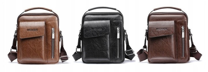 Listonoszka Męska Torba Na Ramię Mocna Eko Skóra Pojemna Listonoszki Męskie Cechy dodatkowe na ramię