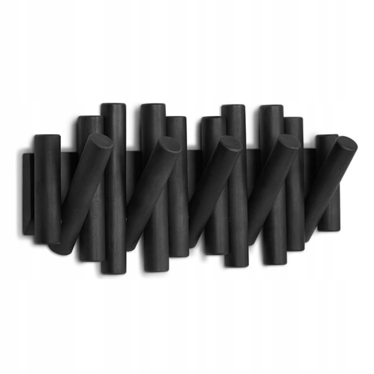 Nástěnný věšák dřevěný černý na oblečení, bundy do předsíně Picket