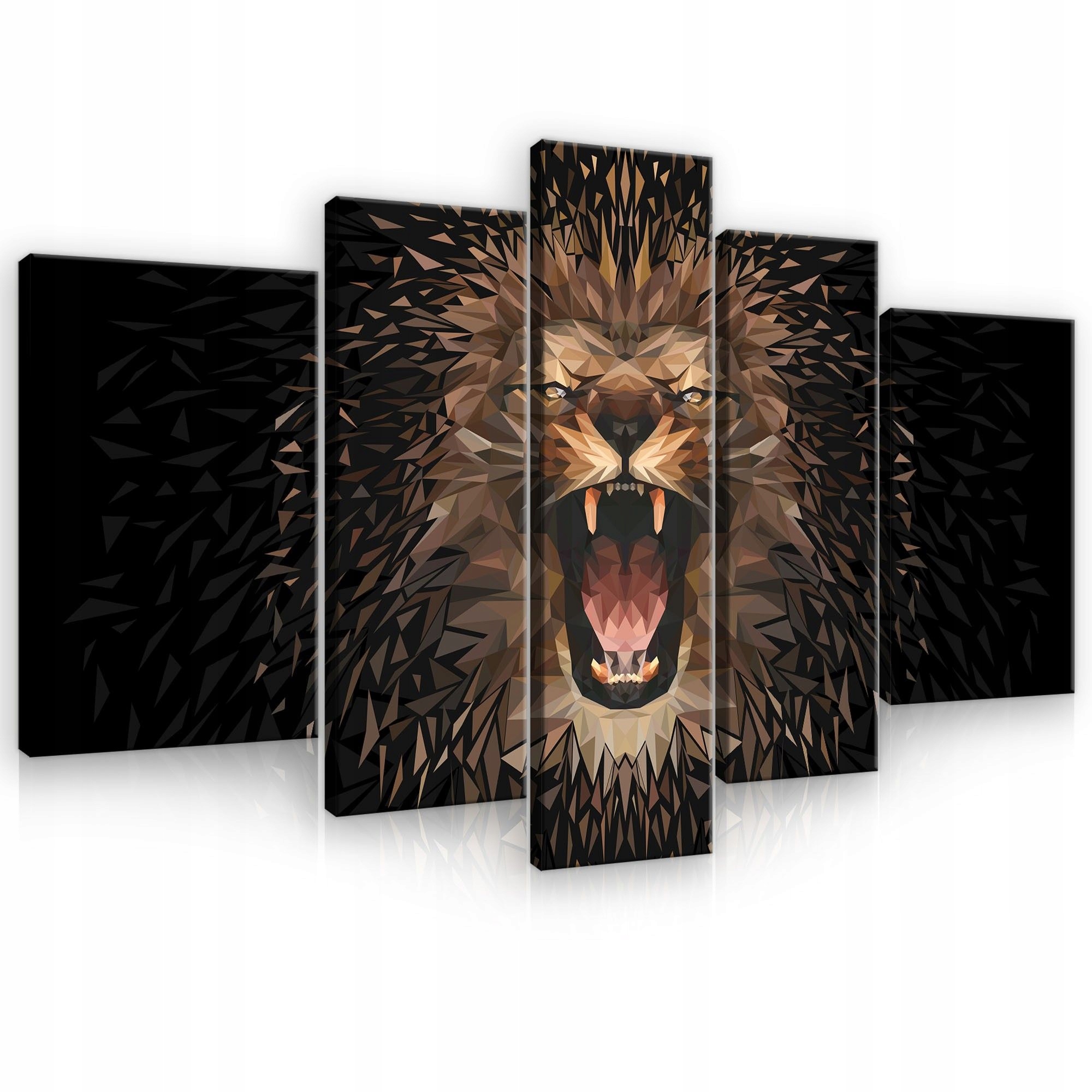 Obraz 170x100 Lev geometrický rev sila divokosť abstrakcia zvieratá