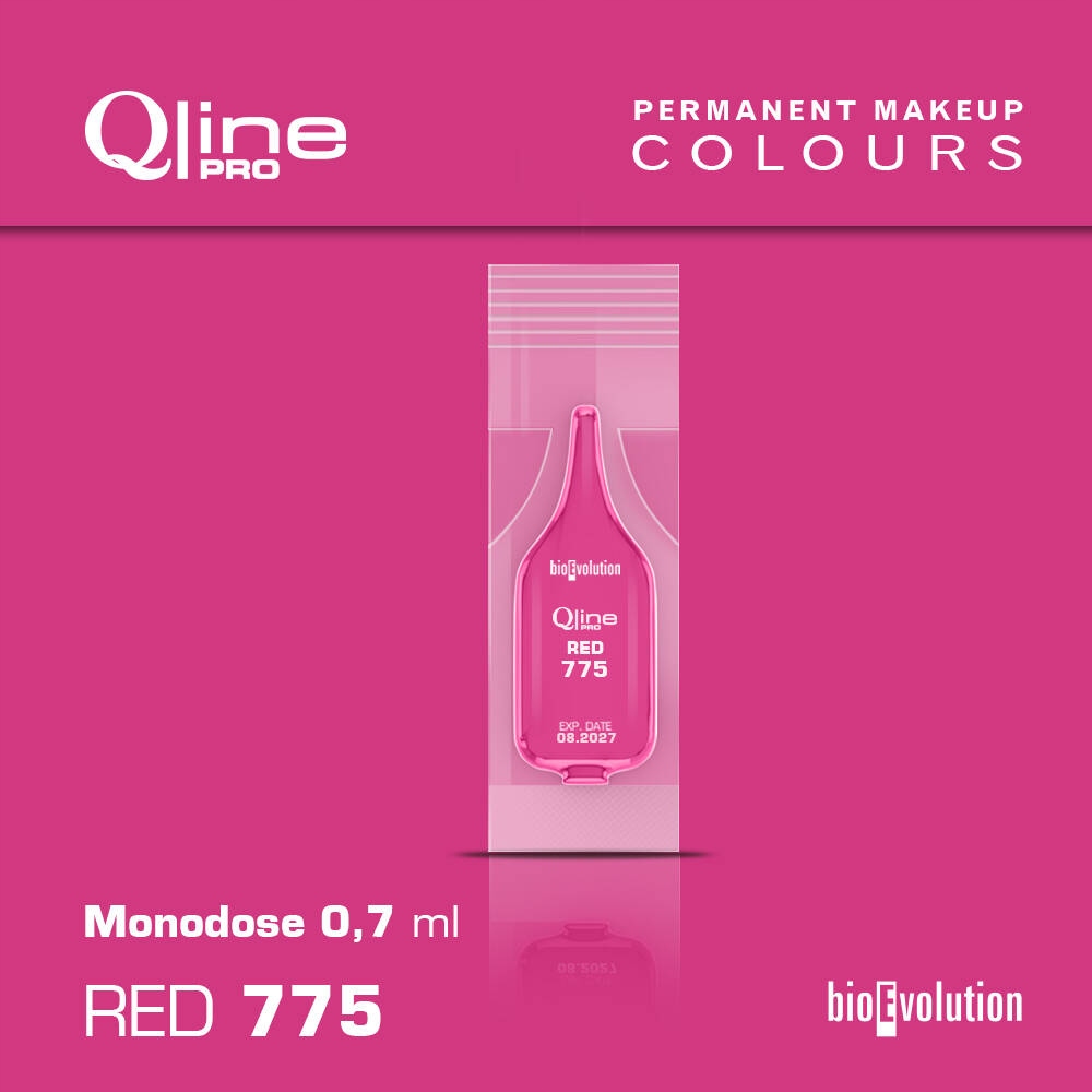 RED 775 - czerwony pigment QLINE PRO do makijażu permanentnego ust MONODOSA