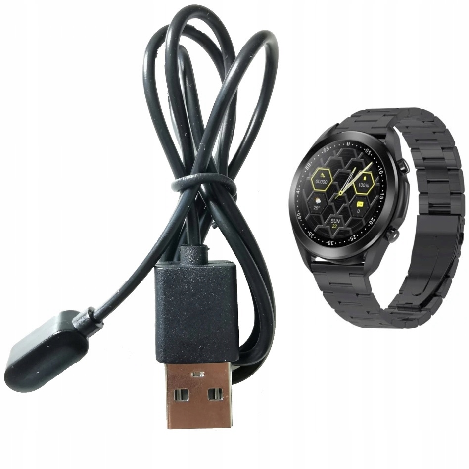 ŁADOWARKA KABEL MAGNET. USB SMARTWATCH AW95 DT95