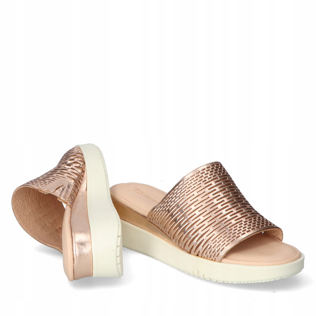 Klapki Tamaris 1-27221-28/907 Różowo/Złote Lico Wysokość obcasa/platformy 6 cm