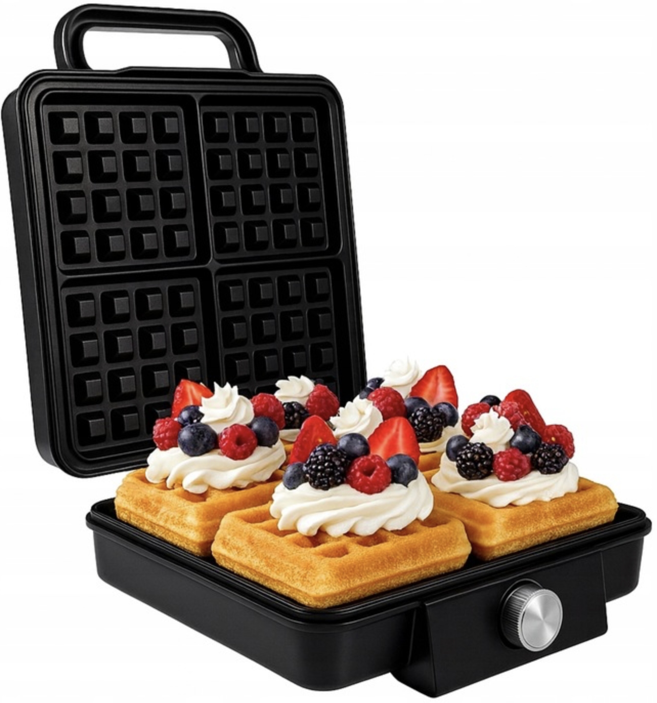 Gofrownica 2200W 4 Gofry Jednocześnie Mocna Szybka Niezawodna Regulacja